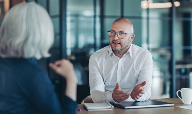 Businessman Talking To His Manager